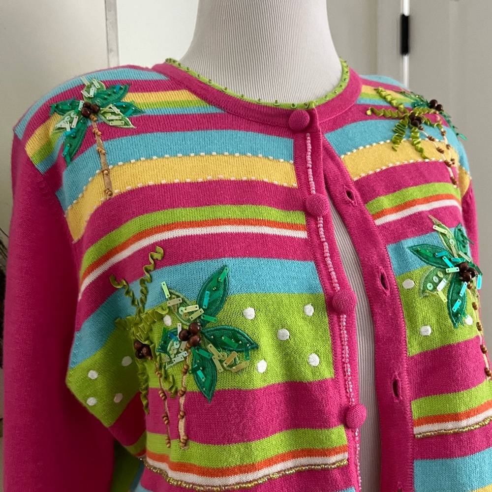 Jack B. Quick Striped Embellished Button Front Ca… - image 8